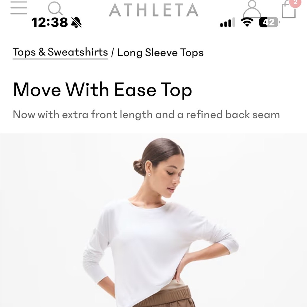 Athleta Women's White Long Sleeve Top